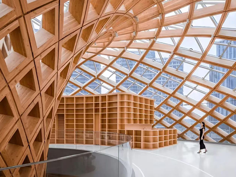 Panel Dekoratif Kayu Laminasi Terpaku Melengkung